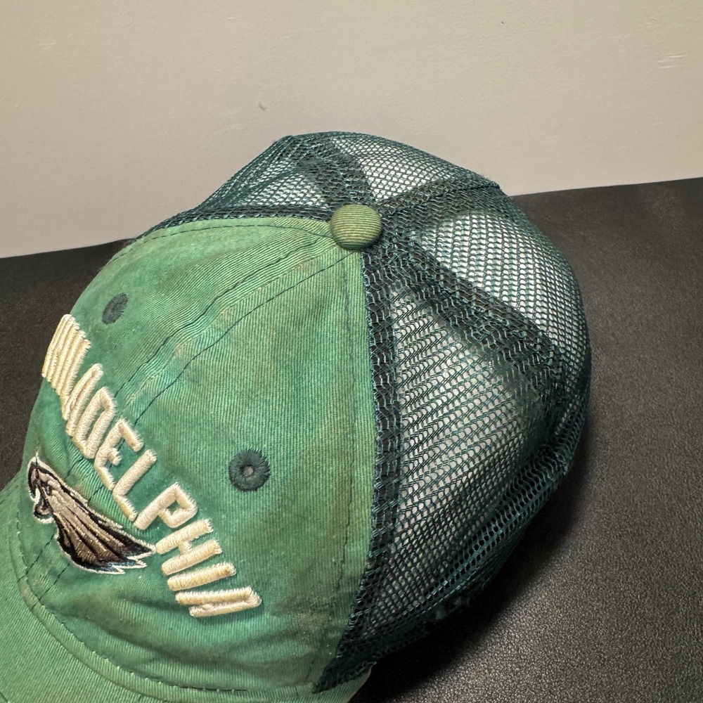 Vintage Philadelphia Eagles Hat Cap Green New Era Mesh Back Snap Back Football - Picture 5 of 11
